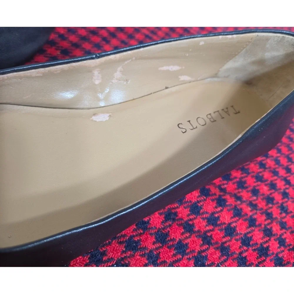 Talbots Black Leather Ballet Flats Women's Size 7.5M